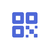 Blue QR code icon